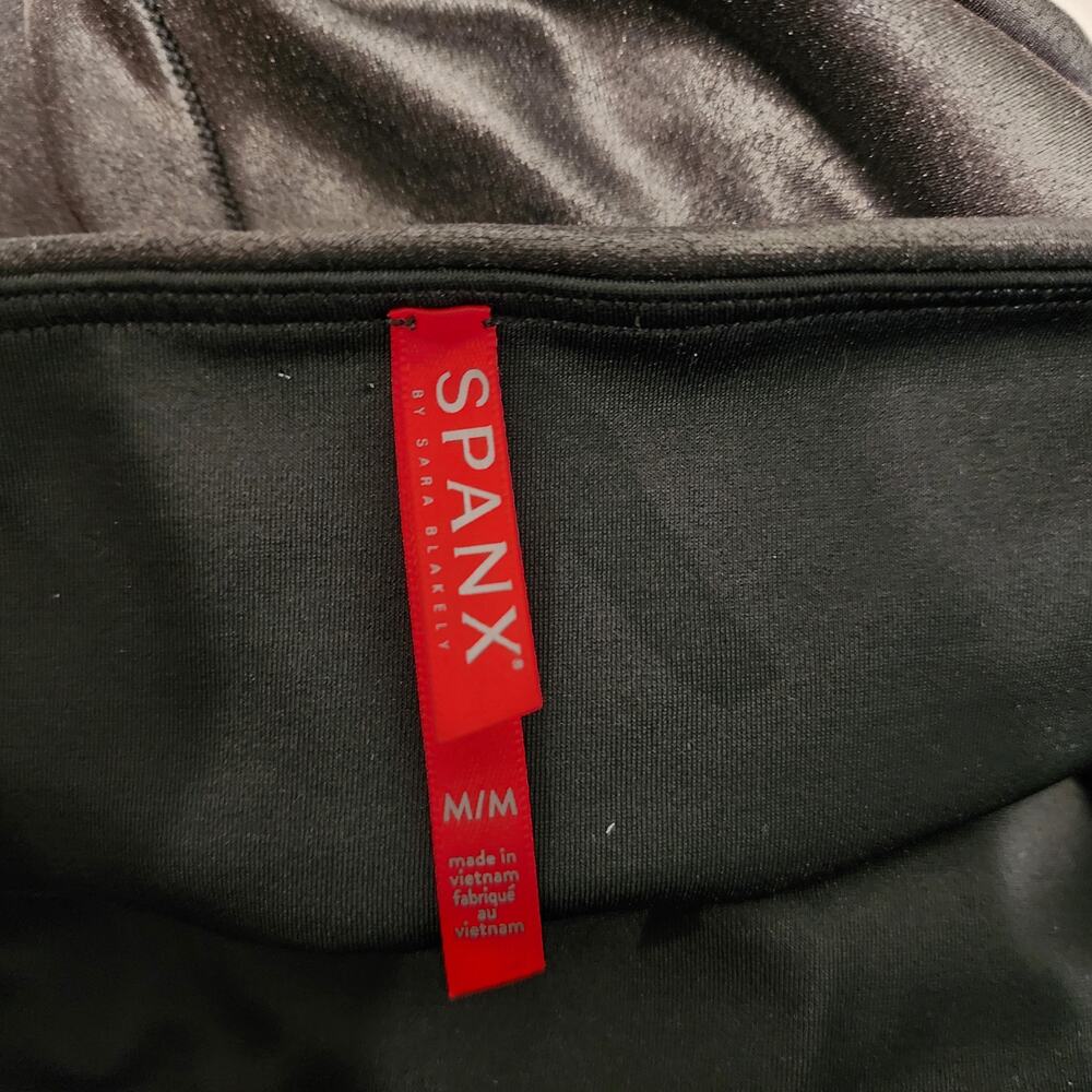 Spanx Faux Leather Moto Biker Edgy Leggings Black M‎ - Picture 6 of 6